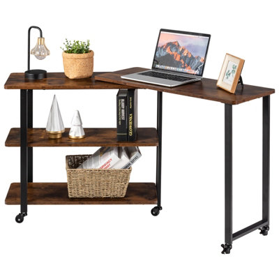 Foldable rotating corner deals desk