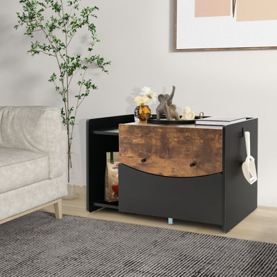 GDLF Extra Large Hidden Cat Litter Cabinet With Ample Enclosed Storage
