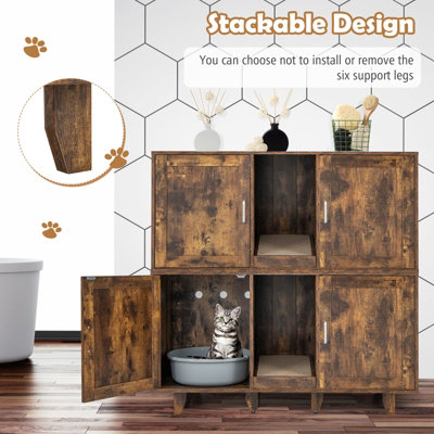 GDLF Extra Large Hidden Cat Litter Cabinet With Ample Enclosed Storage