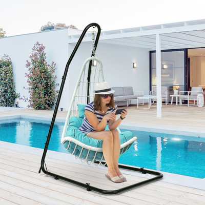 Costway Large Heavy Duty C-stand Hanging Swing Egg Chair Hammock Frame Adjustable Height