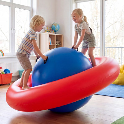COSTWAY Large Inflatable Dome Rocker Bouncer Roll & Play Bouncing Ball ...