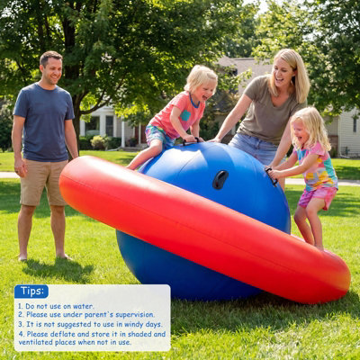 COSTWAY Large Inflatable Dome Rocker Bouncer Roll & Play Bouncing Ball ...