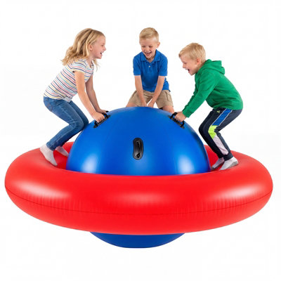 COSTWAY Large Inflatable Dome Rocker Bouncer Roll & Play Bouncing Ball ...
