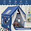Costway Large Kids Play House Children Indoor Playhouse Castle Fairy Tent Removable Mat Blue