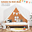 Costway Large Kids Play Tent Children Play House With Washable Cotton Mat & Flag Banner