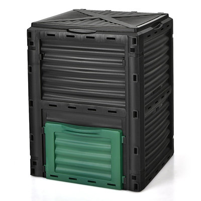 COSTWAY Large Outdoor Compost Bin 300L for Kitchen Waste & Garden Scraps-Green