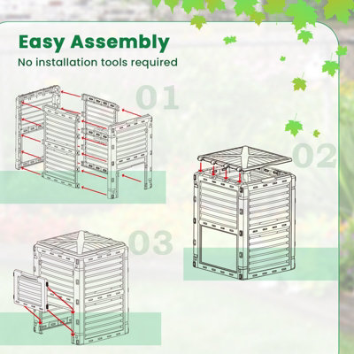 Buy COSTWAY Large Outdoor Compost Bin 300L for Kitchen Waste & Garden ...