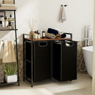 Costway Laundry Hamper Heavy Duty Dirty Laundry Basket w/ Removable Liner Bags - 4