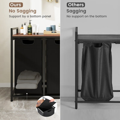 Costway Laundry Hamper Heavy Duty Dirty Laundry Basket w/ Removable Liner Bags - 7