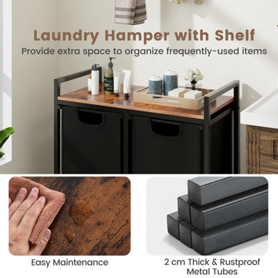 Costway Laundry Hamper Heavy Duty Dirty Laundry Basket w/ Removable Liner Bags - 8
