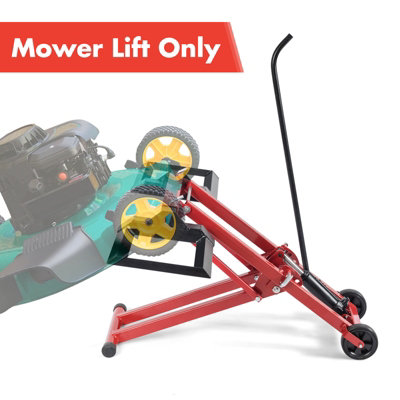 Costway Lawn Mower Lift Jack Adjustable Height and Width Folds Flat with Hydraulic Jack