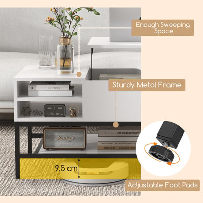 COSTWAY Lift Top Coffee Table Living Room Center Table W/ Removable ...