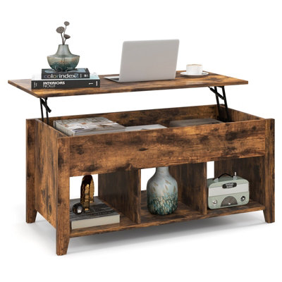 Costway Lift Top Coffee Table Modern Wooden Lift Top Dining Cocktail Table Living Room