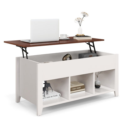 Costway Lift Top Coffee Table Modern Wooden Lift Top Dining Cocktail Table Living Room