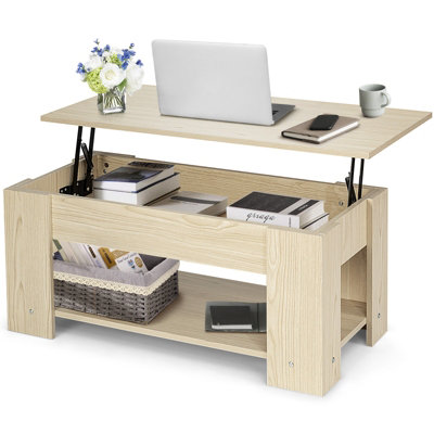 Costway Lift Top Height Adjustable Coffee Table Side Table with Integrated Compartment