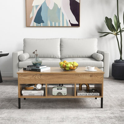 Costway LiftTop Coffee Table Living Room Central Table w/Lifting Tabletop Cocktail Table