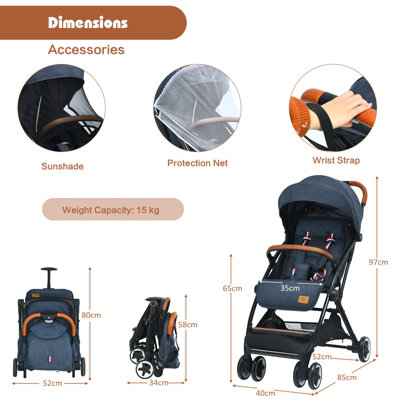 Costway buggy portable pocket compact sales lightweight stroller