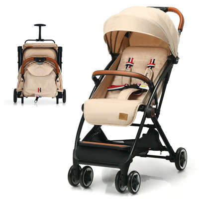 Costway Lightweight Baby Stroller Easy One Hand Folding Compact Pushchair