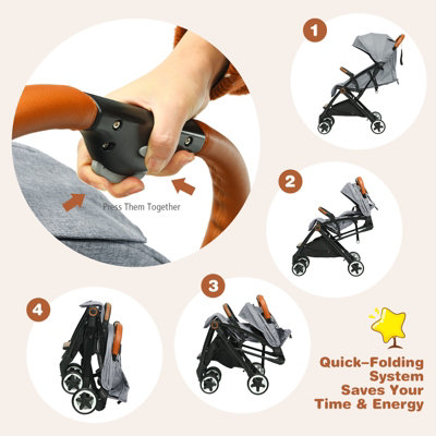 Costway buggy portable pocket compact lightweight stroller easy handling folding travel sales