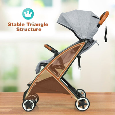 Costway Lightweight Baby Stroller Easy One Hand Folding Compact Pushchair