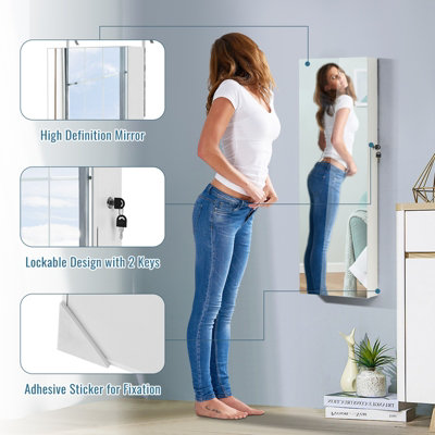 Lockable wall door on sale mounted mirror