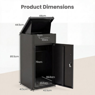 COSTWAY Lockable Package Delivery Box for Outside Waterproof Parcel ...
