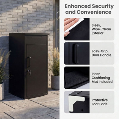 COSTWAY Lockable Package Delivery Box for Outside Waterproof Parcel ...