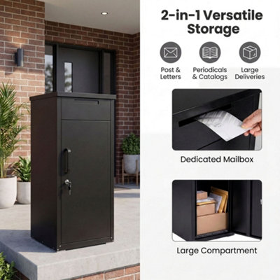 COSTWAY Lockable Package Delivery Box for Outside Waterproof Parcel ...