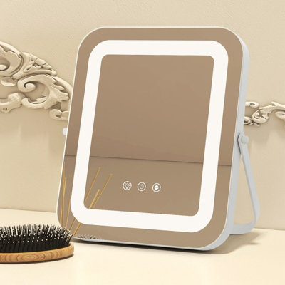 Costway Makeup Vanity Mirror Multi-occasion 3 Color LED Mirror with Smart Touch Control