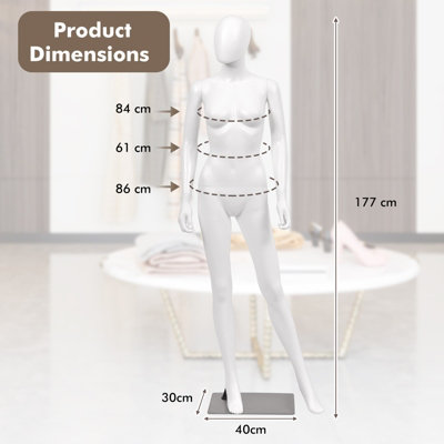 Measurements of dress forms (in cm)