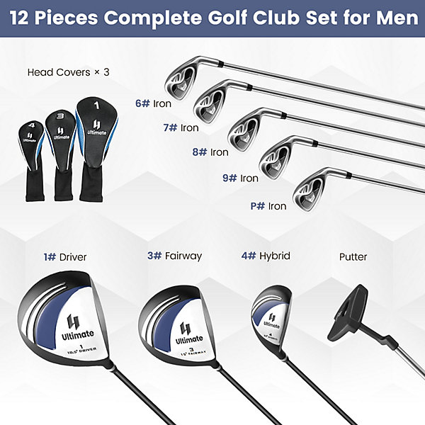 Costway Mens 9 PCS Complete Golf Club Set Includes 460cc Costway Mens 9 PCS Complete Golf Club Set Includes 460cc