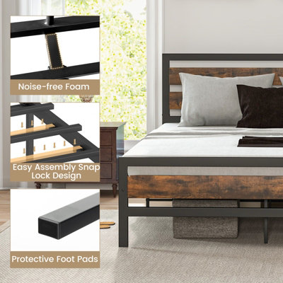 King metal bed frame deals with box spring