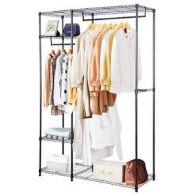 Costway Metal Clothes Rails Stand Adjustable Shelves Garment Coat Rack Wardrobe Bedroom