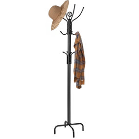 Costway Metal Coat Rack Hat Hanger Free Standing Hallstand Umbrella Stand with 12 Hooks