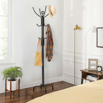 Costway Metal Coat Rack Hat Hanger Free Standing Hallstand Umbrella Stand with 12 Hooks - 9