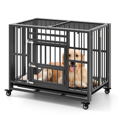 Black metal dog kennel deals