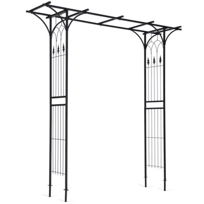 Costway Metal Garden Arch Outdoor Garden Arbor Patio Arbor Pergola for Climbing Plants & Vines