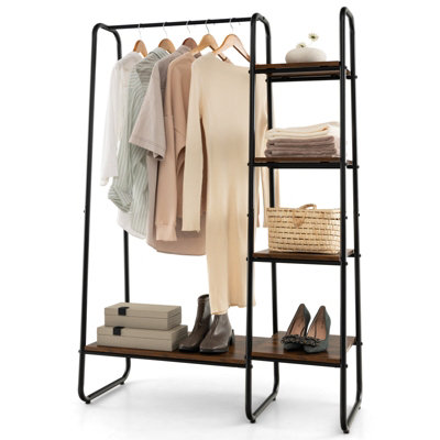 Costway Metal Garment Rack 4-Tier Closet Storage Organizer Open Wardrobe Clothes Rail