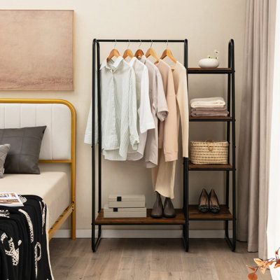 Costway Metal Garment Rack 4-Tier Closet Storage Organizer Open Wardrobe Clothes Rail - 4