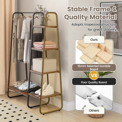 Costway Metal Garment Rack 4-Tier Closet Storage Organizer Open Wardrobe Clothes Rail - 6