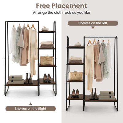 Costway Metal Garment Rack 4-Tier Closet Storage Organizer Open ...