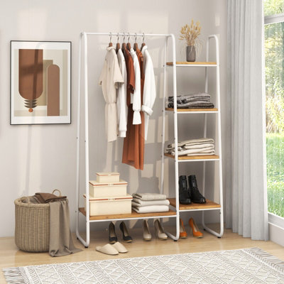 Costway Wall Mounted Adjustable Closet Organizer Custom Metal