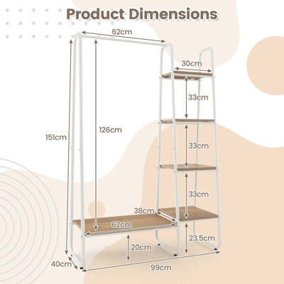 Costway Metal Garment Rack 4 Tier Closet Storage Organizer Open Wardrobe Clothes Rail DIY at B Q