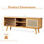 Costway Mid Century Modern TV Stand for TVs up to 55" Bamboo Entertainment Center