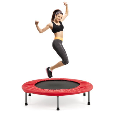 COSTWAY Mini Folding Trampoline Children Foldable Fitness Rebounder-Red