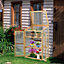 Costway Mini Wooden Cold Frame Greenhouse Outdoor 3-Tier Raised Flower Planter Shelf