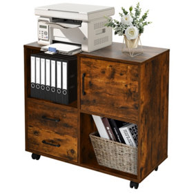 Costway Mobile File Cabinet with 2 Drawers Rolling Printer Stand