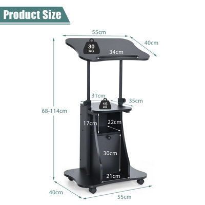 Sit to deals stand laptop cart