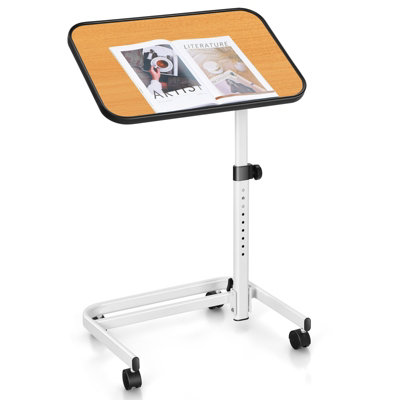 Costway Mobile Overbed Side Table Height Adjustable Laptop Table w ...