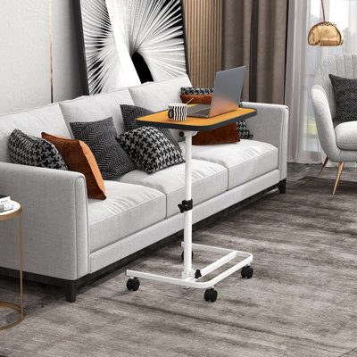 Costway Mobile Overbed Side Table Height Adjustable Laptop Table w ...